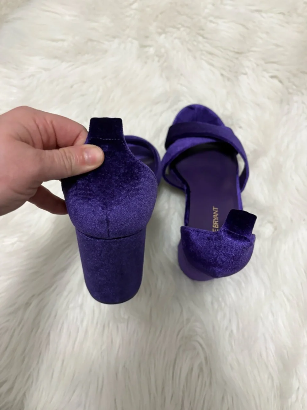 Lane Bryant Royal Purple Velvet Platform Sandals - Picture 3 of 5